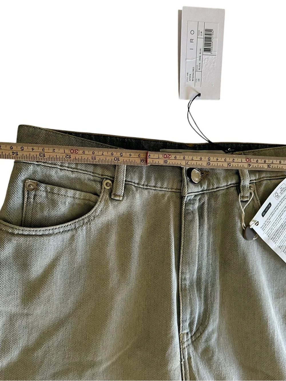 IRO Size 29 Dainez ‎ High Rise Straight Leg Jeans Light Wash Denim NWT